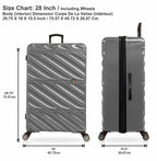 TUCCI Italy SPECIALI 4 Piece (20", 28", 30", 32") Detachable Spinner Wheel Suitcase Set GREY image 6