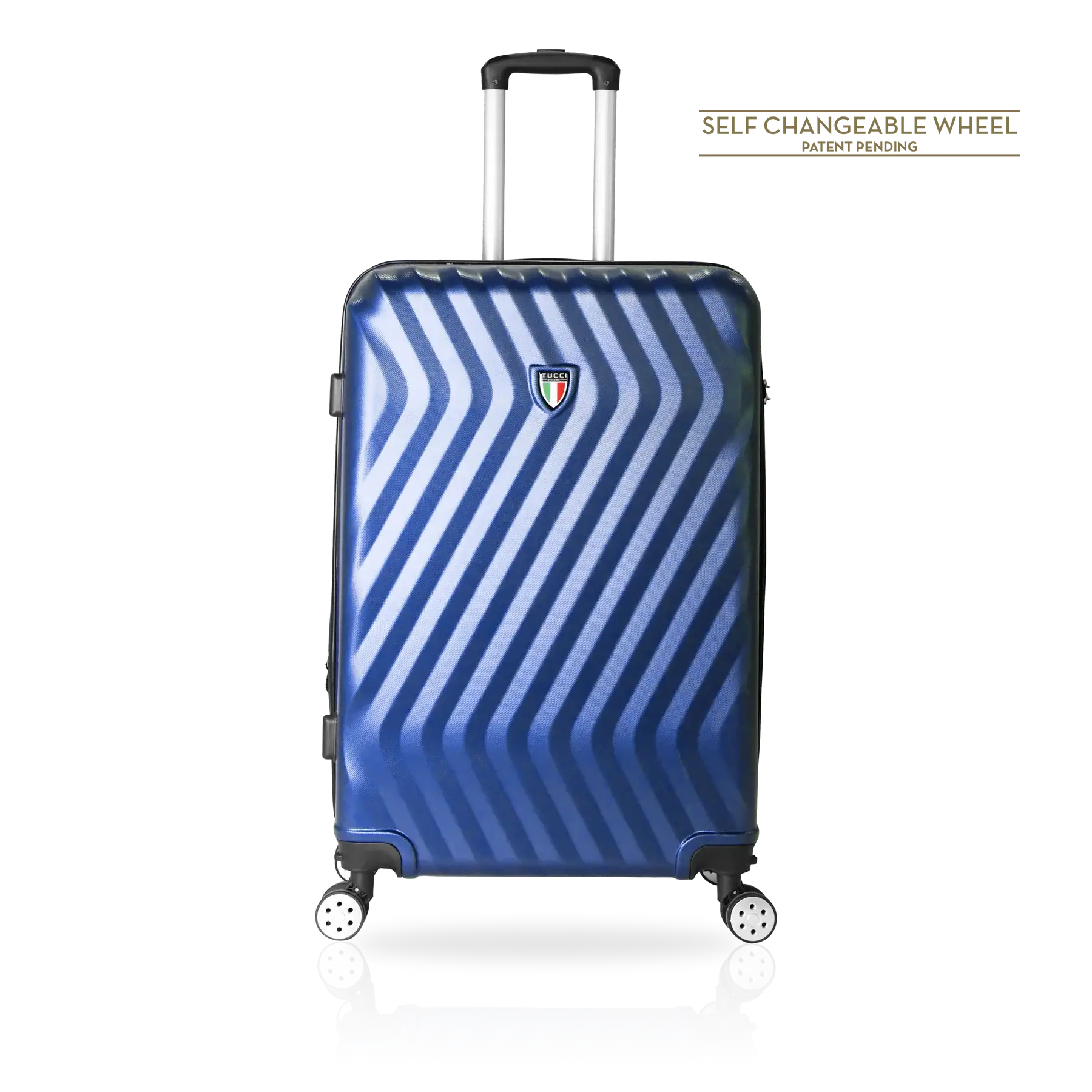 Tucci Italy Mutevole (20", 28", 30", 32") 4 Piece Set Spinner Travel Suitcase - Blue, 20" image