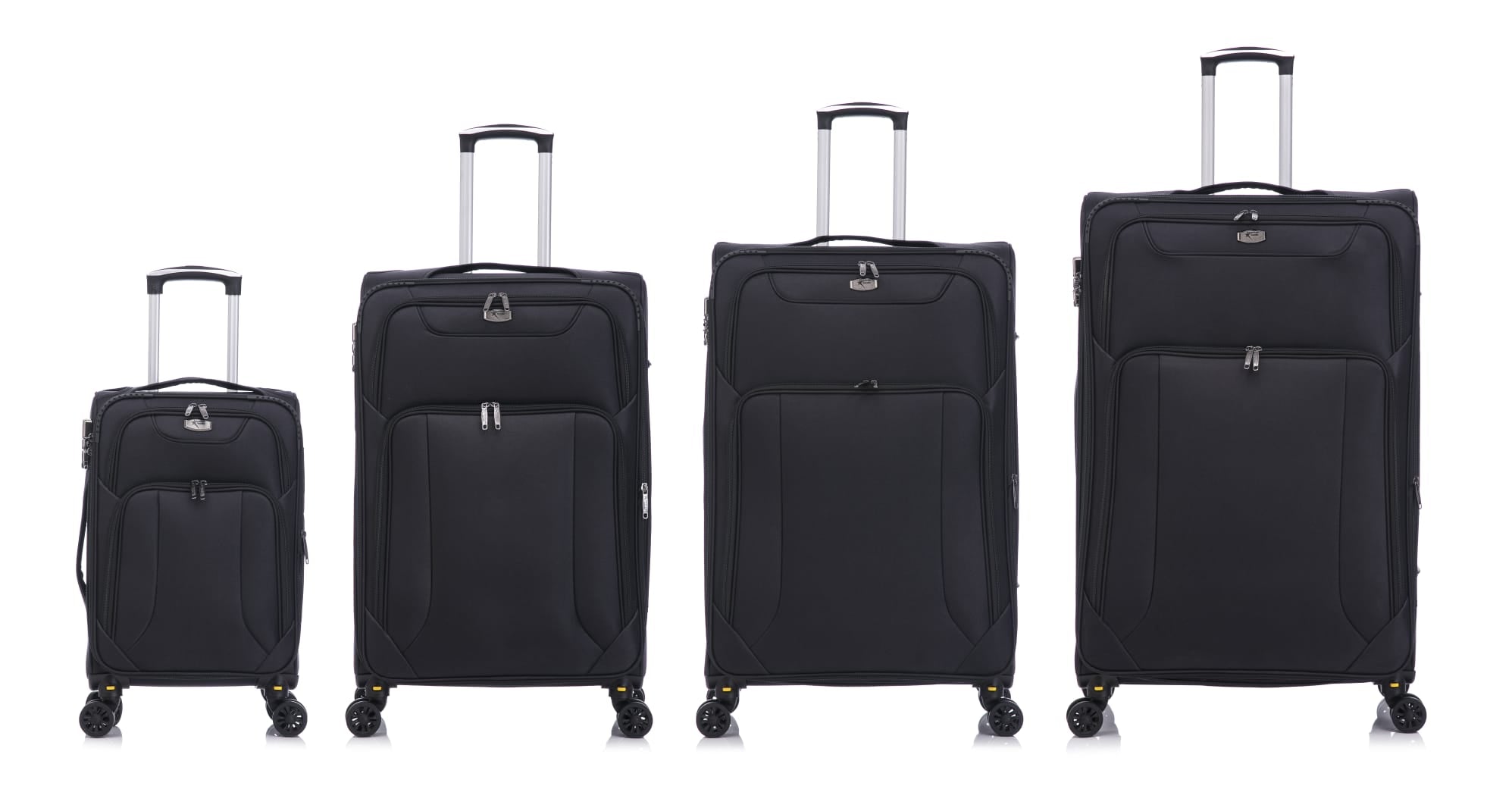 American Traveller 4 Piece Soft side Luggage Set BLK image 2