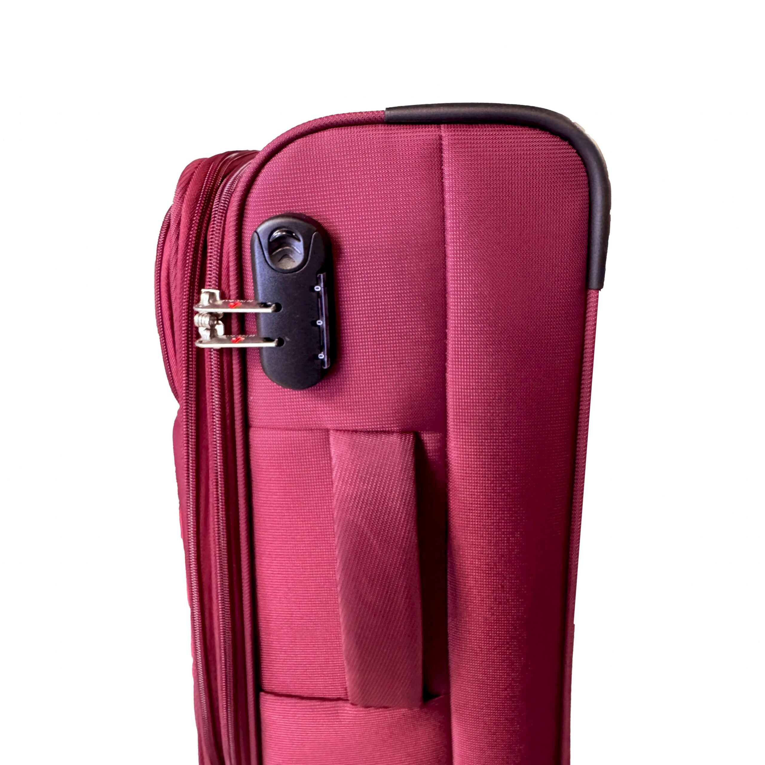 Swiss travel 3 Piece Soft side Luggage Set RED image 3