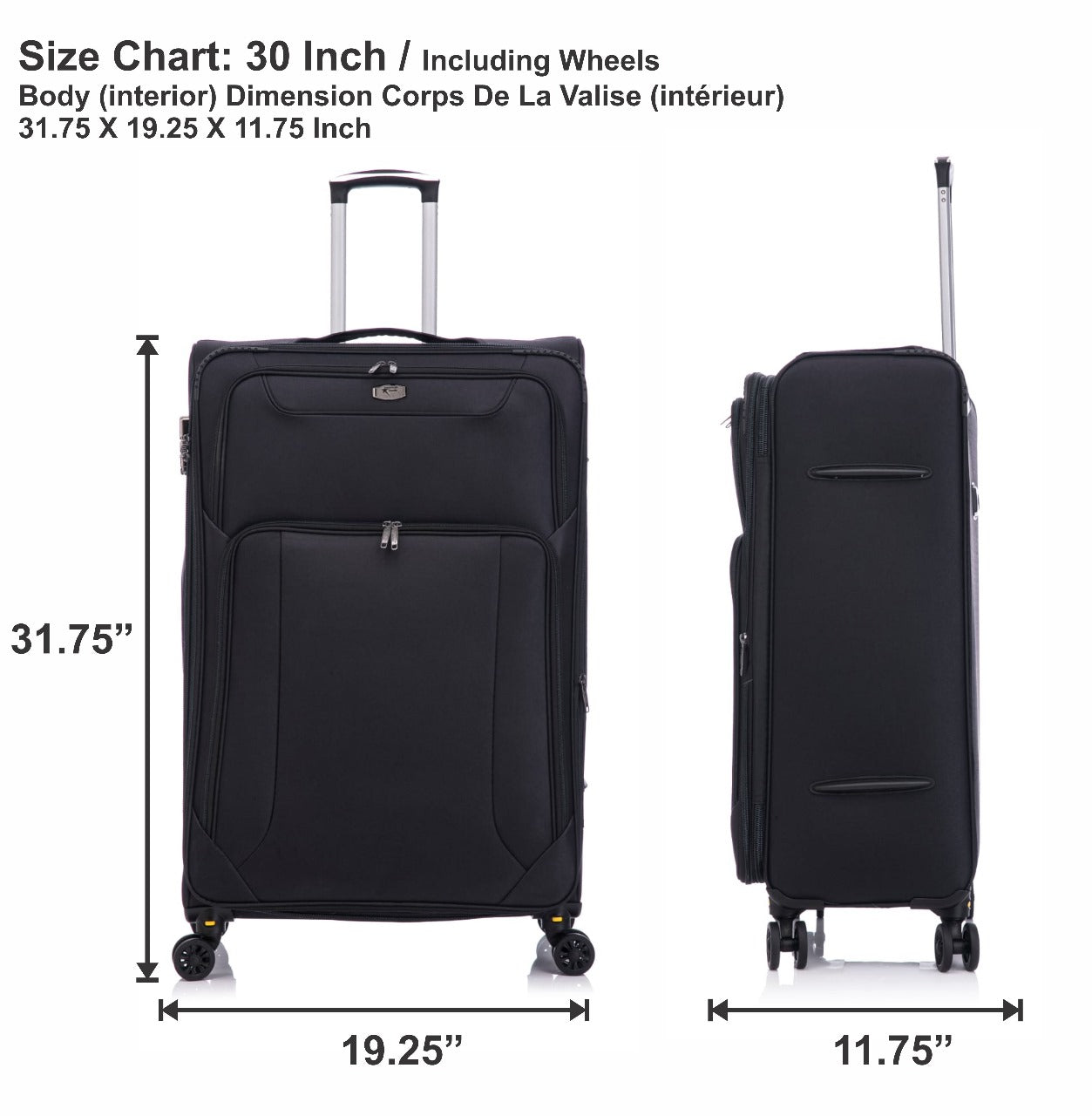 American Traveller 4 Piece Soft side Luggage Set BLK image 12