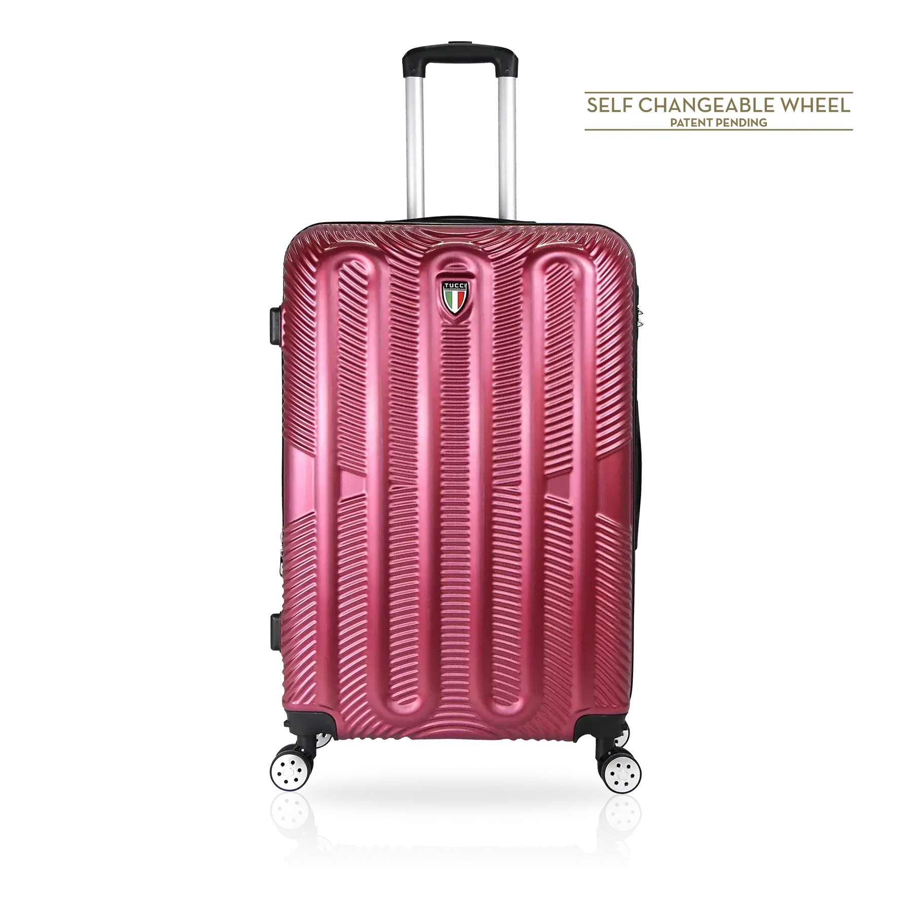 TUCCI Italy SPECIALI 4 Piece (20", 28", 30", 32") Detachable Spinner Wheel Suitcase Set - Burgundy, 28 image