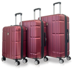 Tucci Italy Spostarsi ABS (20", 24", 28") 3 PC Luggage Suitcase Set - Maroon, 3 Piece Set image
