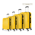 TUCCI Italy SPECIALI 4 Piece (20", 28", 30", 32") Detachable Spinner Wheel Suitcase Set - Mustard Yellow, 4 Piece Set image