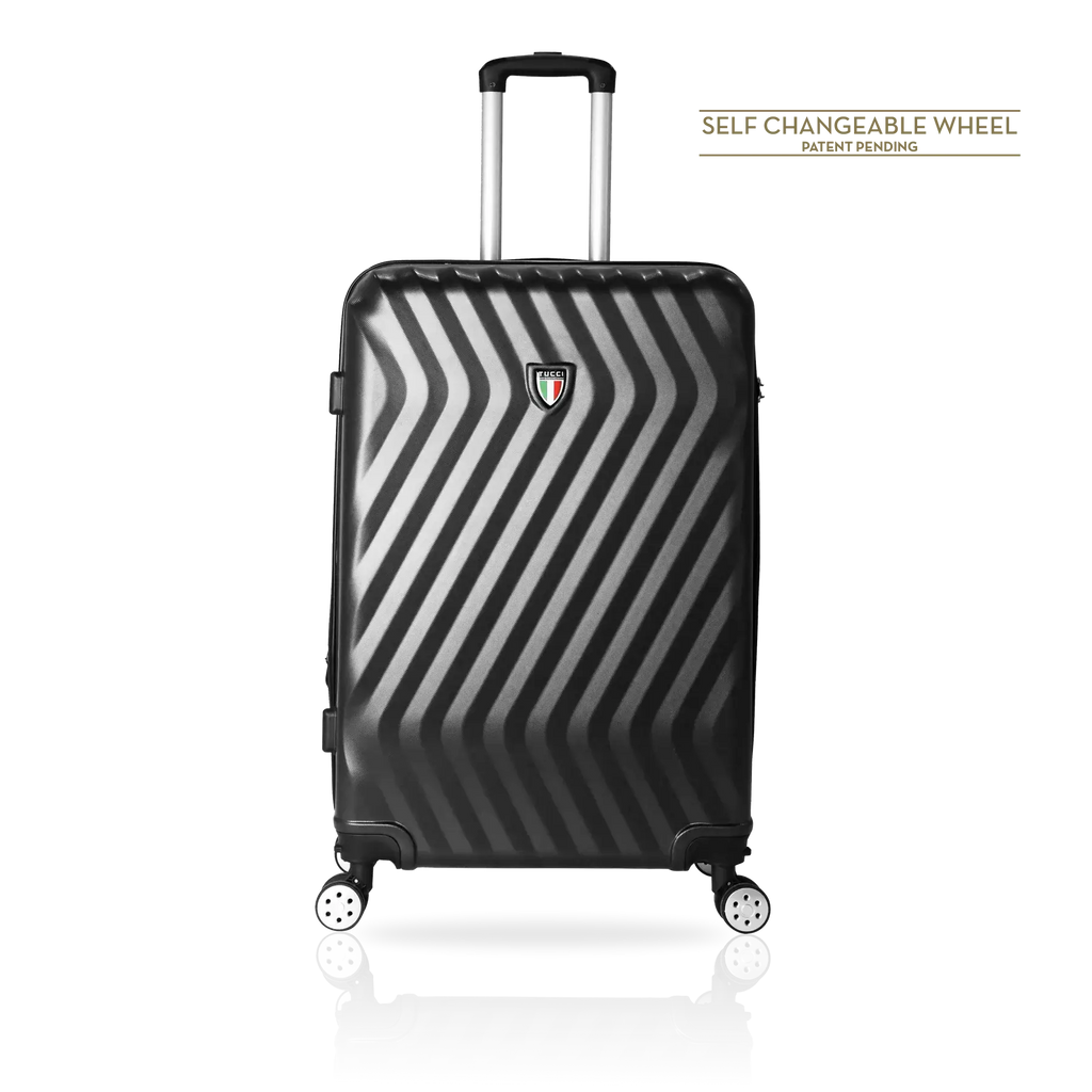 Tucci Italy Mutevole (20", 28", 30", 32") 4 Piece Set Spinner Travel Suitcase - Black, 30 image