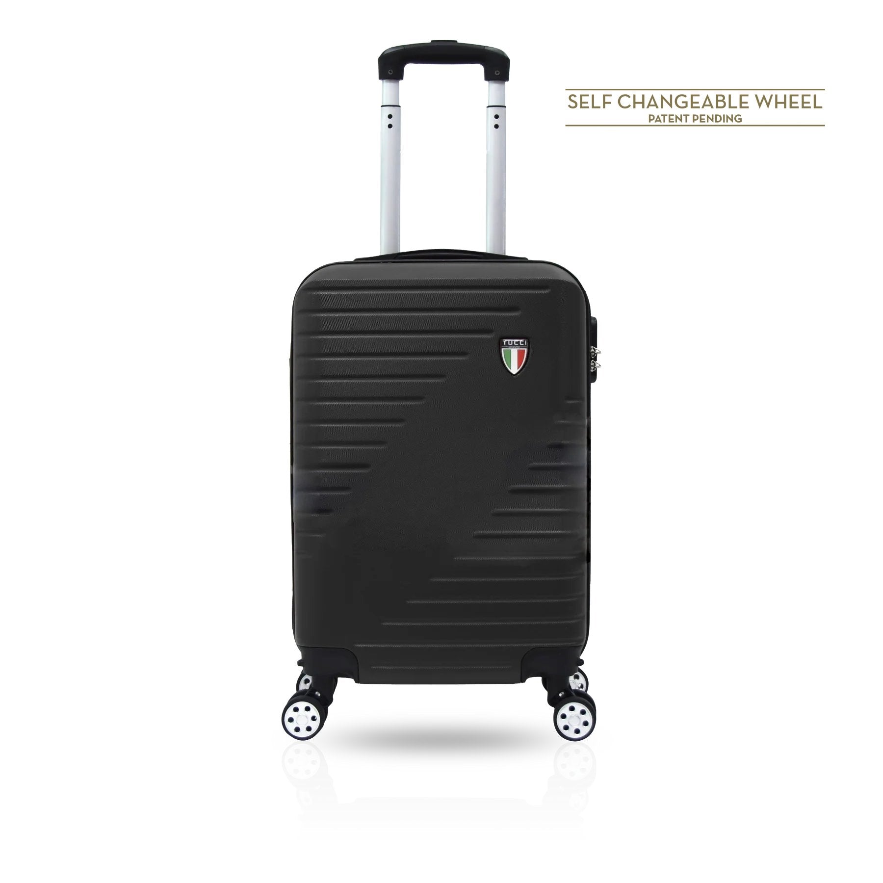 Tucci Italy Percorso (20", 28", 30", 32") Hard Shell Travel Luggage Suitcase - Black, 32" image