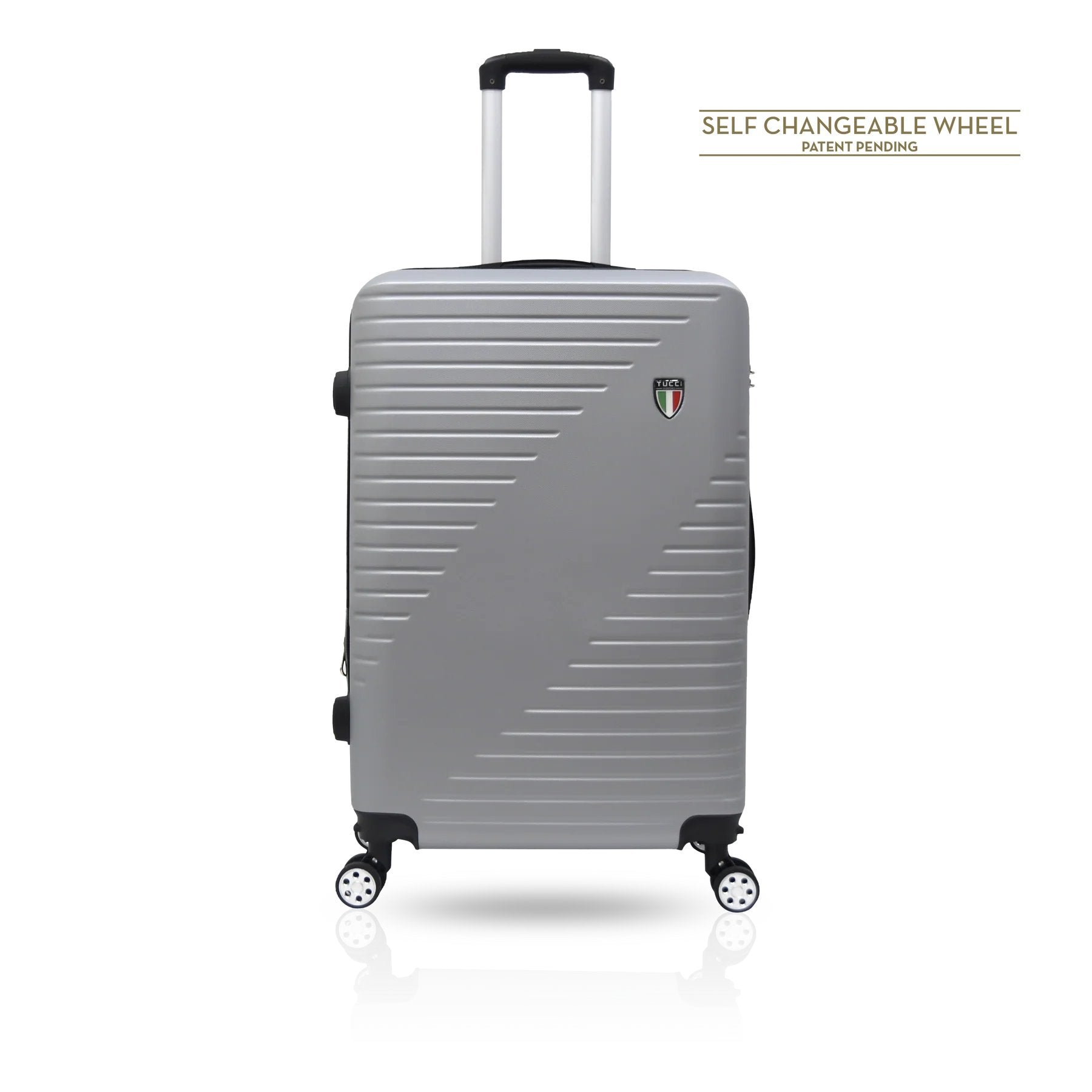Tucci Italy Percorso (20", 28", 30", 32") Hard Shell Travel Luggage Suitcase - Silver, 30 image