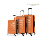 TUCCI Italy MUTEVOLE 3 Piece (20", 28", 30") Detachable Spinner Wheel Suitcase Set - Orange, 3 Piece Set image