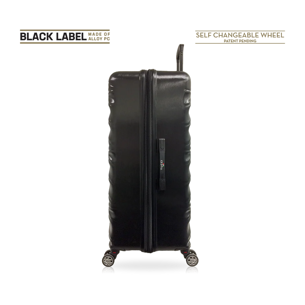 TUCCI Italy SPECIALI 4 Piece (20", 28", 30", 32") Detachable Spinner Wheel Suitcase Set BLACK image 6
