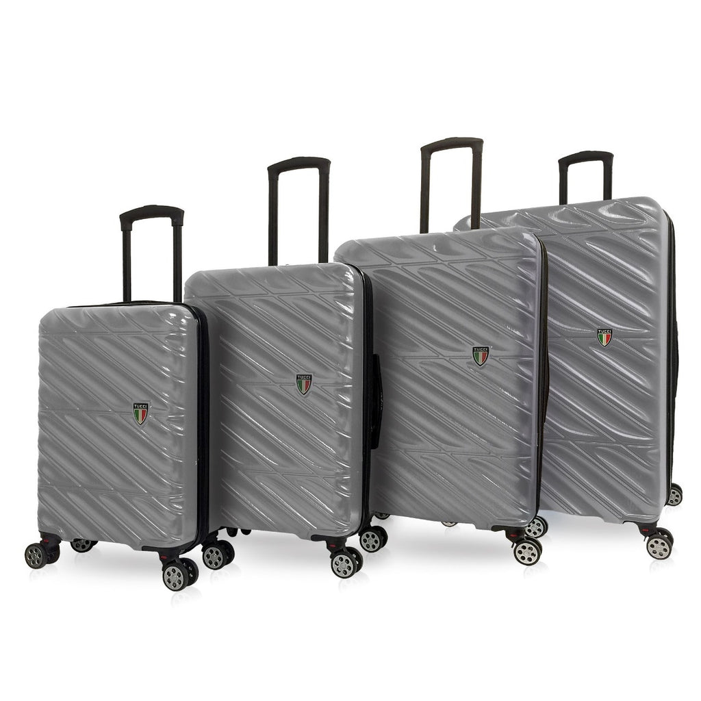 TUCCI Italy SPECIALI 4 Piece (20", 28", 30", 32") Detachable Spinner Wheel Suitcase Set GREY image 0