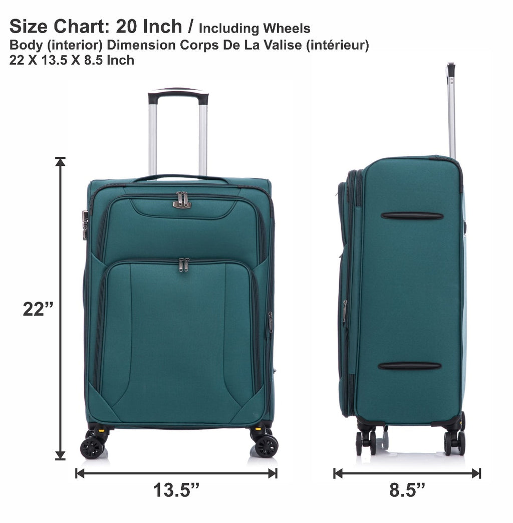 American Traveller 4 Piece Soft side Luggage Set Teal image 11