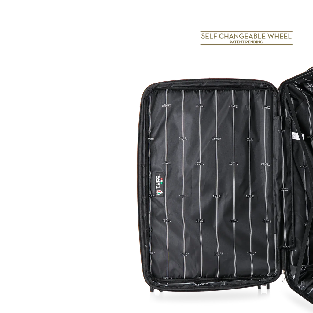 TUCCI Italy 3pcs Hard Shell Suitcase Set BLK image 2