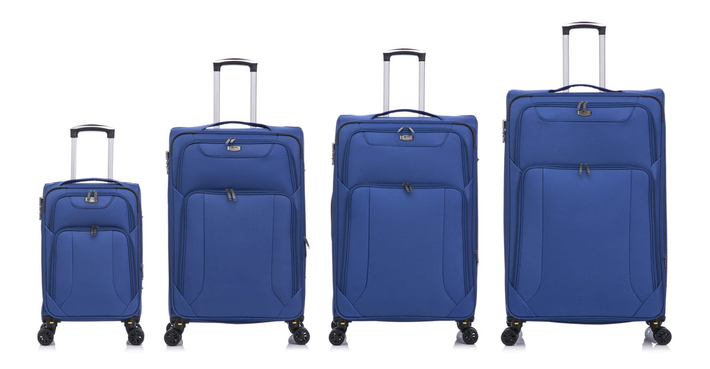 American Traveller 4 Piece Soft side Luggage Set Blue image 1