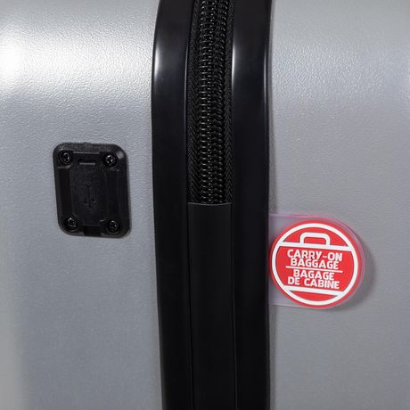 Air Canada Magnum Hardside Carry on with USB Port and Push-Button Handle - Rolling Wheeled Spinner Travel Lightweight ABS Suitcase, Silver image 3