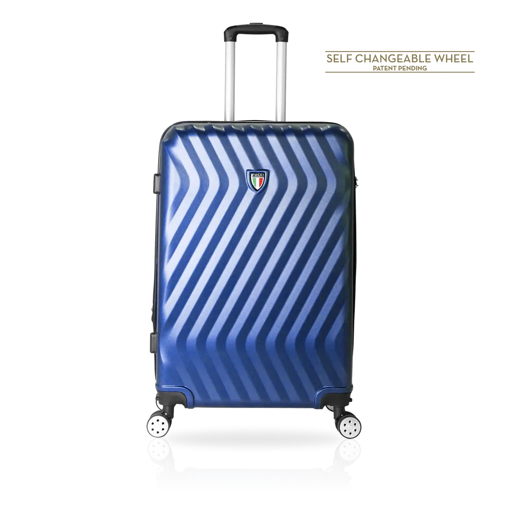Tucci Italy Mutevole (20", 28", 30", 32") 4 Piece Set Spinner Travel Suitcase - Blue, 30 image