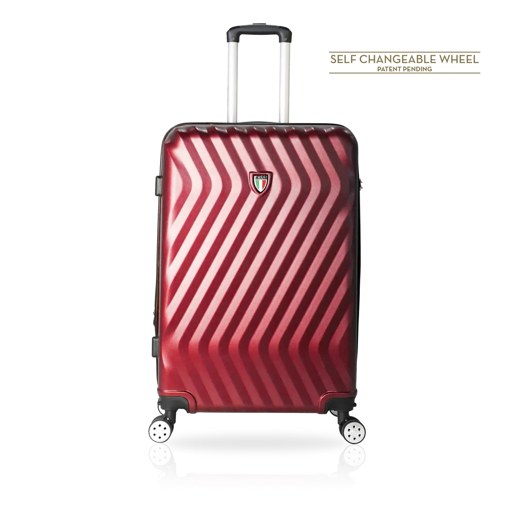 Tucci Italy Mutevole (20", 28", 30", 32") 4 Piece Set Spinner Travel Suitcase - Red, 30 image
