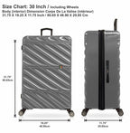 TUCCI Italy SPECIALI 4 Piece (20", 28", 30", 32") Detachable Spinner Wheel Suitcase Set GREY image 5