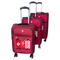 Swiss travel 3 Piece Soft side Luggage Set RED image 0