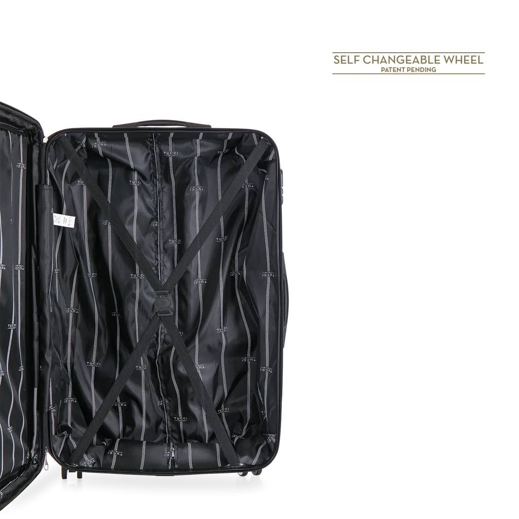 TUCCI Italy 3pcs Hard Shell Suitcase Set BLK image 1