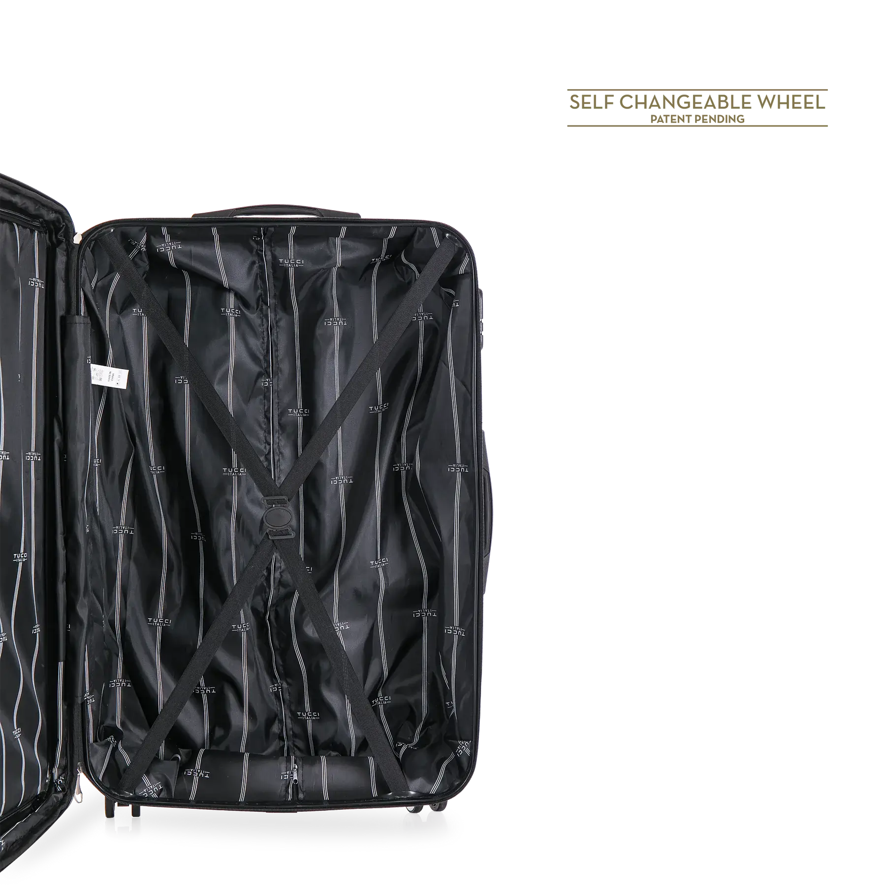 TUCCI Italy 3pcs Hard Shell Suitcase Set BLK image 1