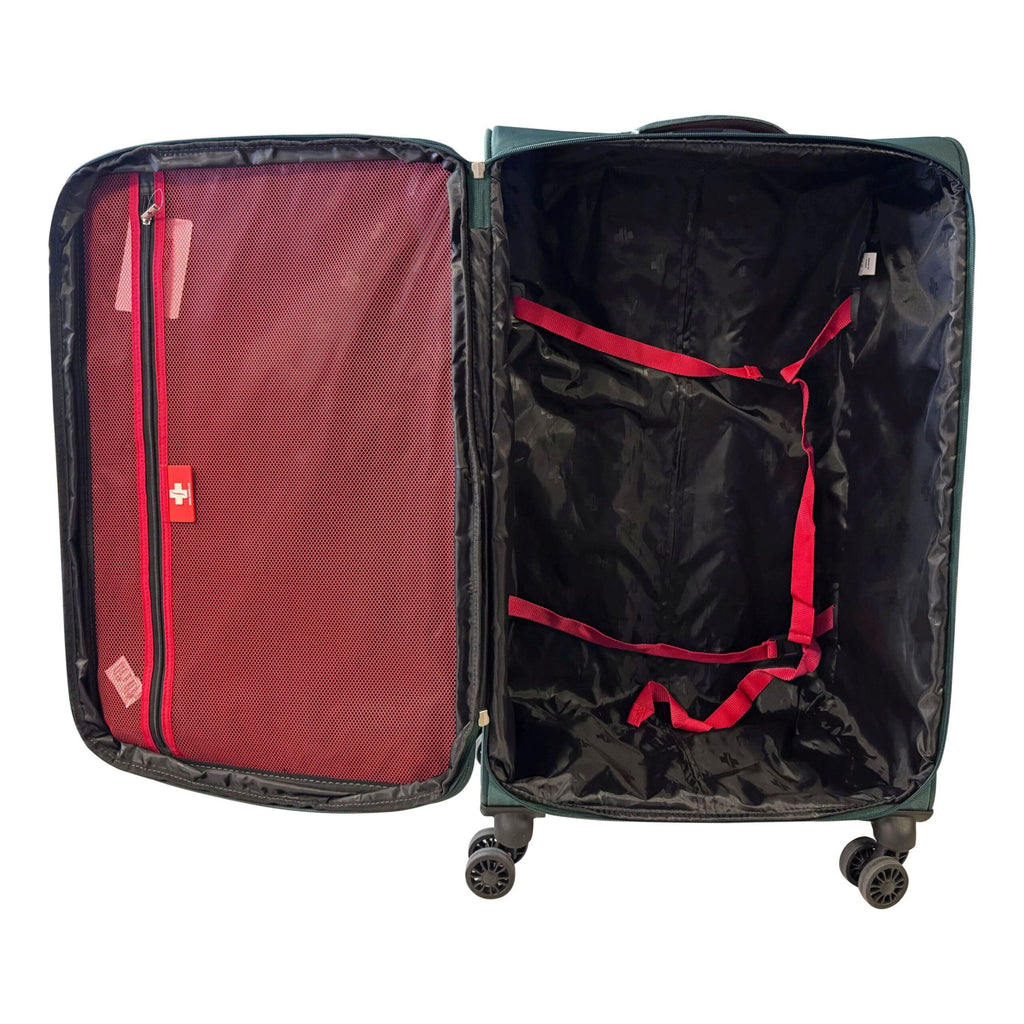 Swiss travel 3 Piece Soft side Luggage Set Mint Green image 3