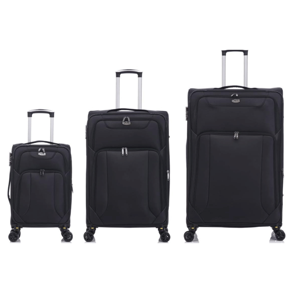 American Traveller 4 Piece Soft side Luggage Set Black