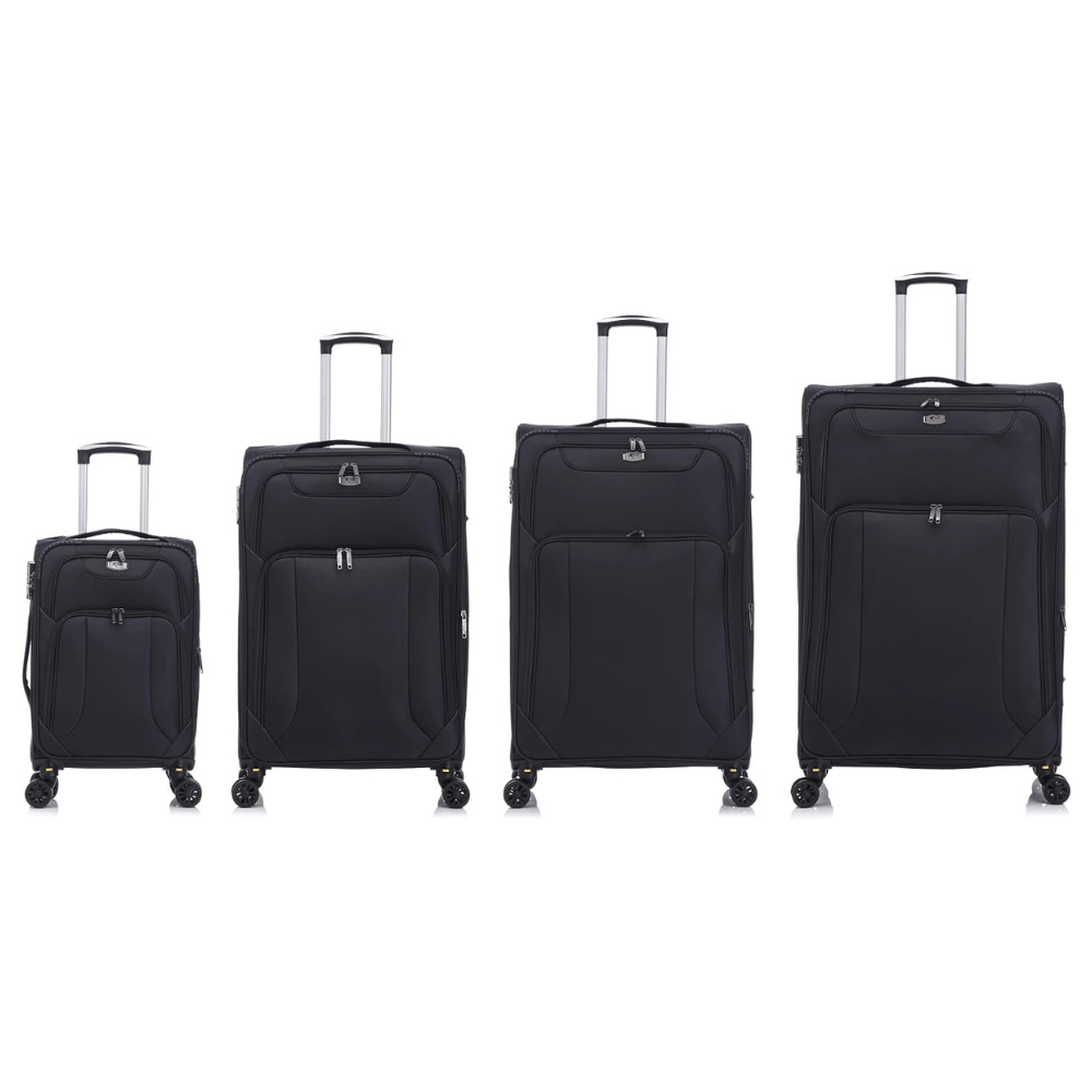 American Traveller 4 Piece Soft side Luggage Set Black