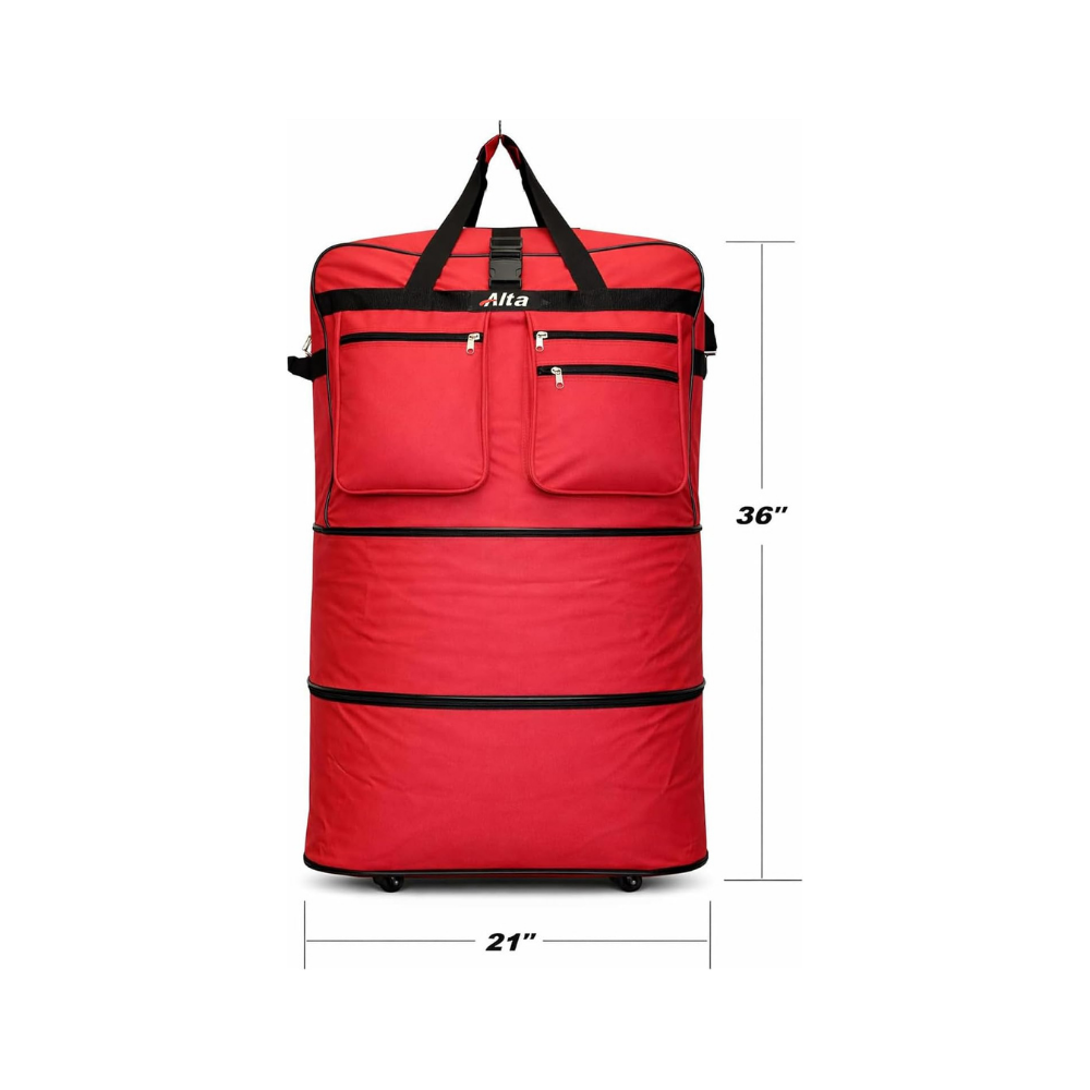 Rolling Duffle Bag with Wheels, 36-Inch, Expandable Spinner Suitcase, Heavy Duty Travel Bag