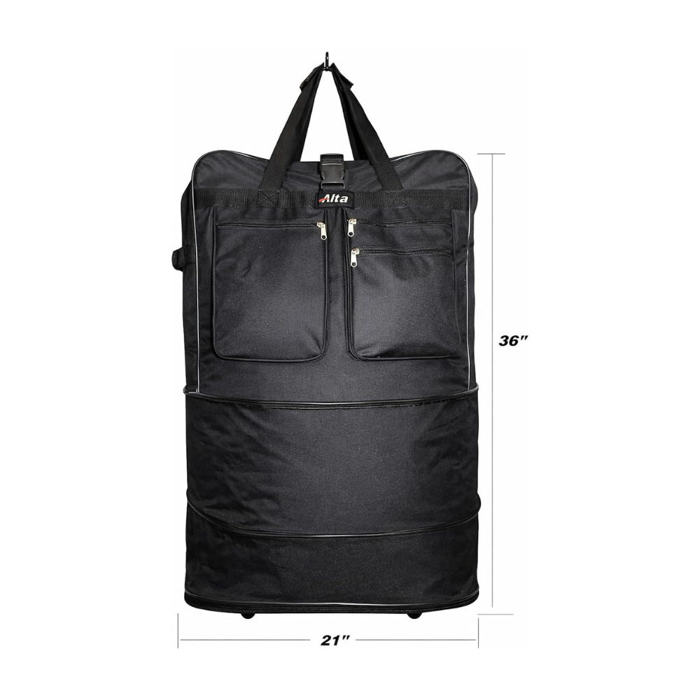 Rolling Duffle Bag with Wheels, 36-Inch, Expandable Spinner Suitcase, Heavy Duty Travel Bag