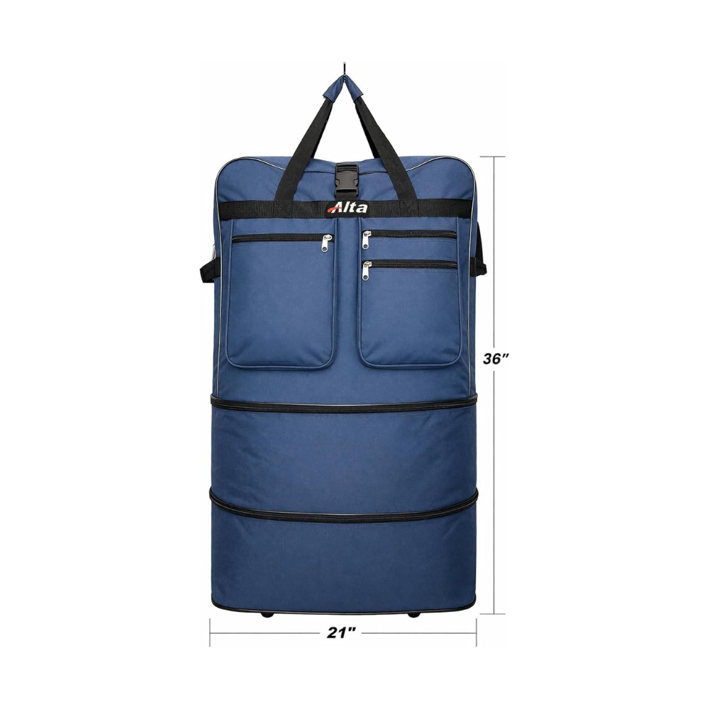 Rolling Duffle Bag with Wheels, 36-Inch, Expandable Spinner Suitcase, Heavy Duty Travel Bag