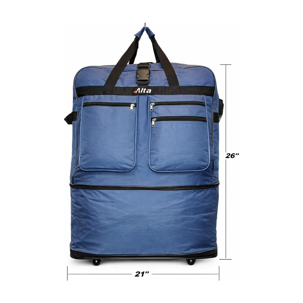 Rolling Duffle Bag with Wheels, 36-Inch, Expandable Spinner Suitcase, Heavy Duty Travel Bag