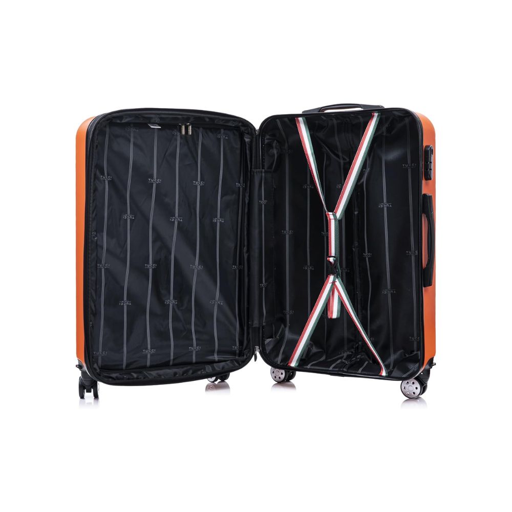 TUCCI Italian Special Detachable Spinner Wheel Suitcase Orange