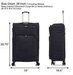 American Traveller 4 Piece Soft side Luggage Set BLK image 14