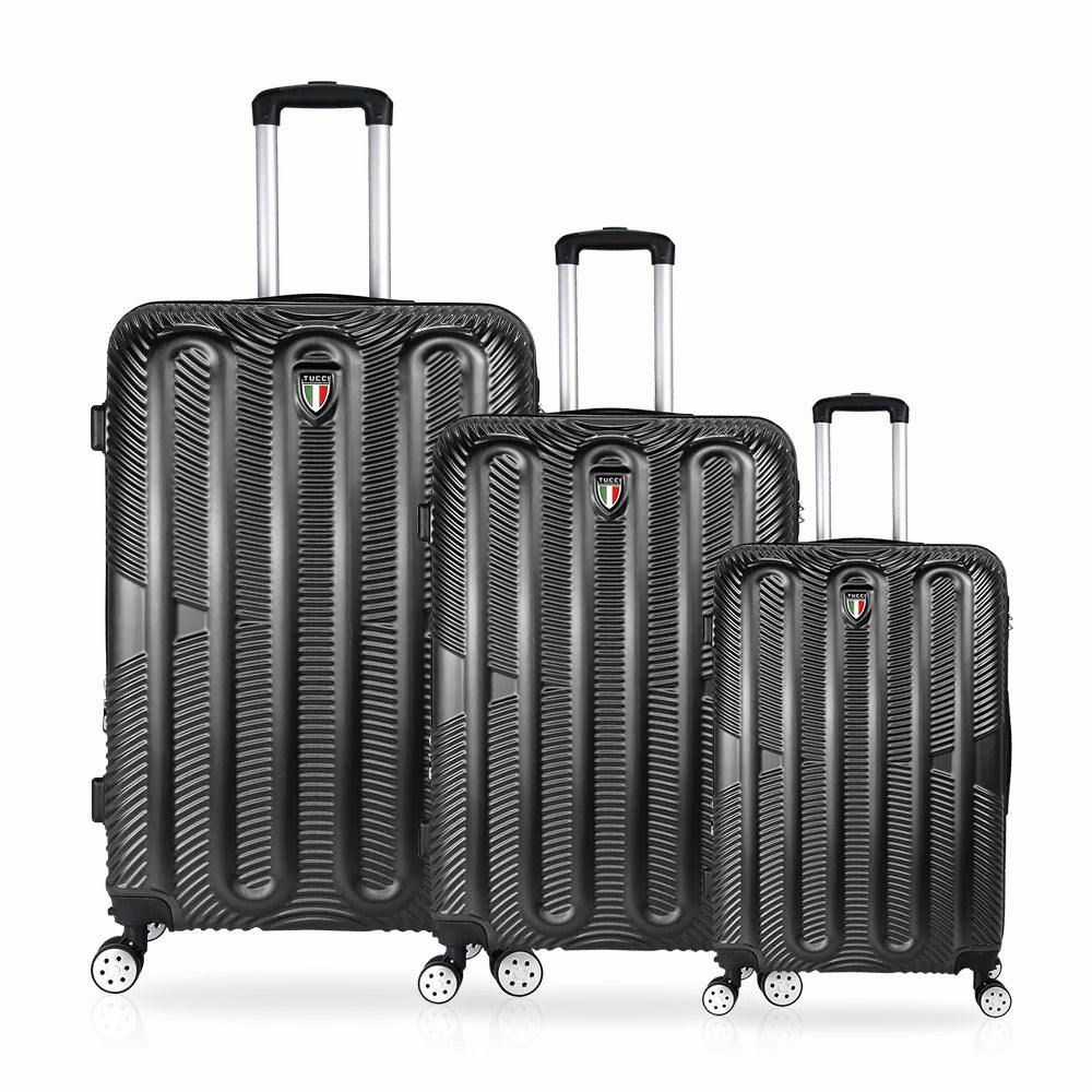 TUCCI Italy 3pcs Hard Shell Suitcase Set BLK image 0