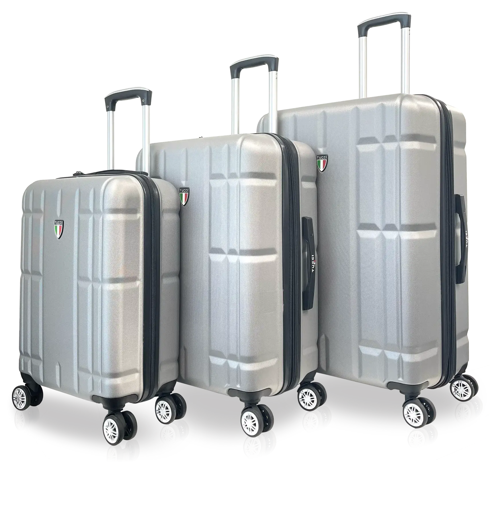 Tucci Italy Spostarsi ABS (20", 24", 28") 3 PC Luggage Suitcase Set - Silver, 3 Piece Set image