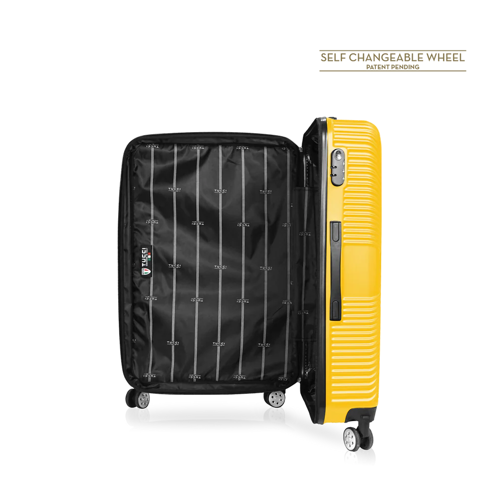 Tucci Hardtop Checked Luggage 30" Inch Large Yellow image 2