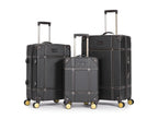 TUCCI Italy Legato Vinchic Vintage Luggage Suitcase Set - Black/Brown, 3 Piece Set image