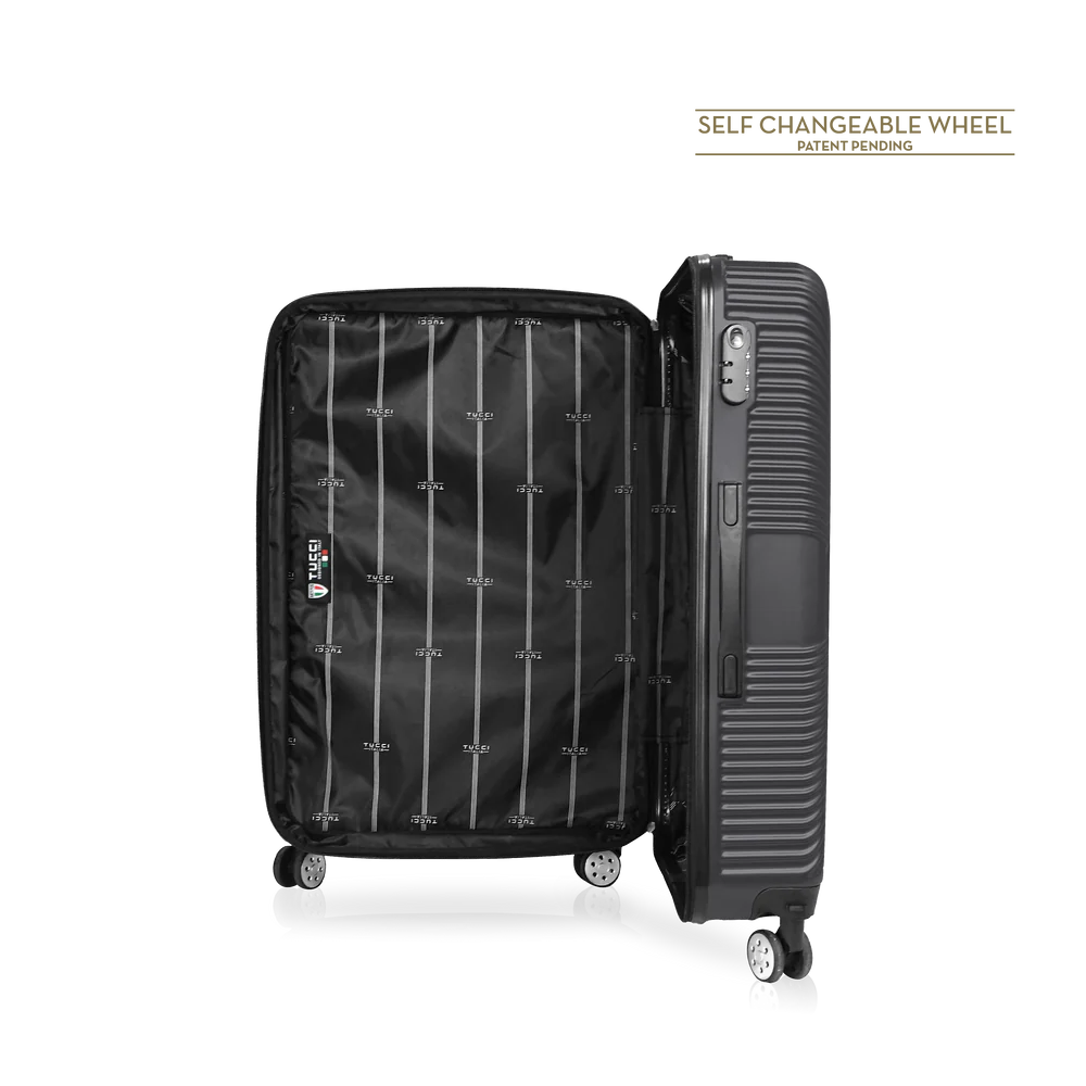 TUCCI Italy 3pcs Hard Shell Suitcase Set Charcoal image 5