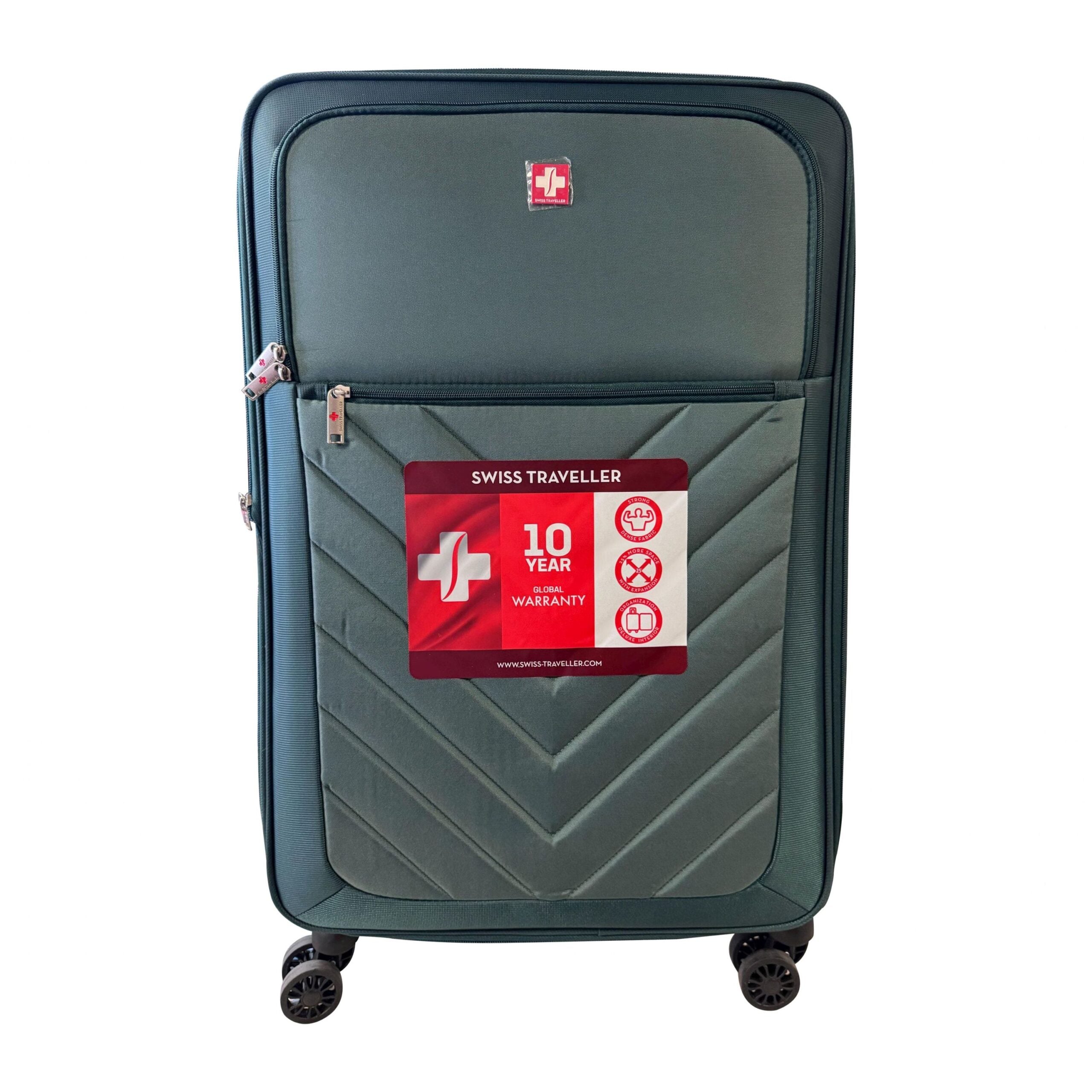 Swiss travel 3 Piece Soft side Luggage Set Mint Green image 5
