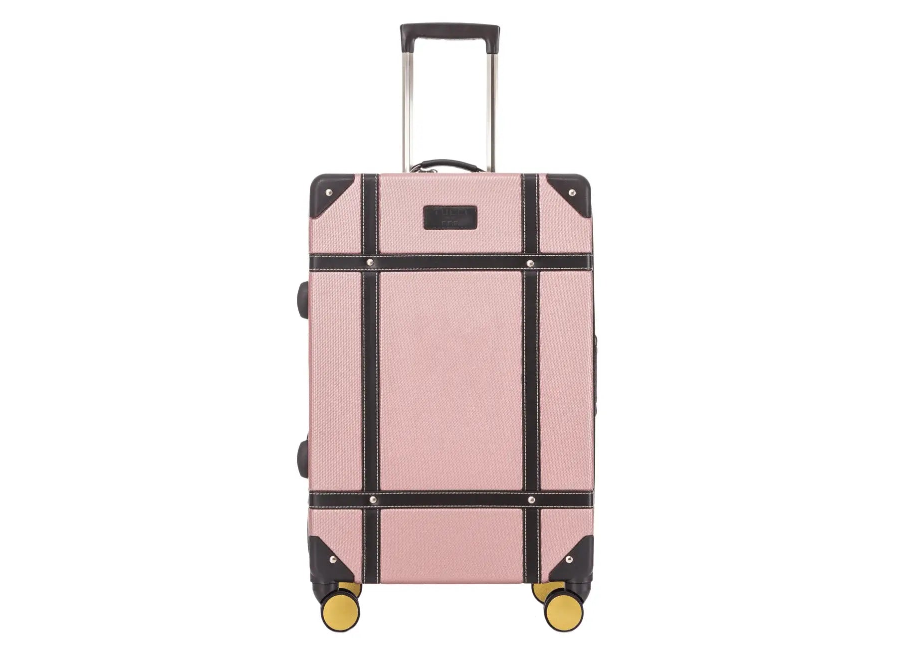 TUCCI Italy Legato Vinchic Vintage Luggage Suitcase Set - Pink/Brown, 24" image