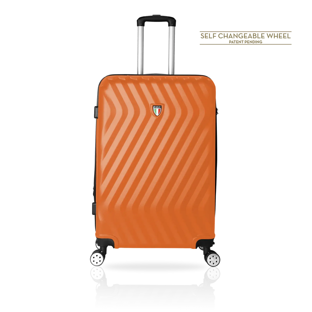 Tucci Italy Mutevole (20", 28", 30", 32") 4 Piece Set Spinner Travel Suitcase - Orange, 30 image