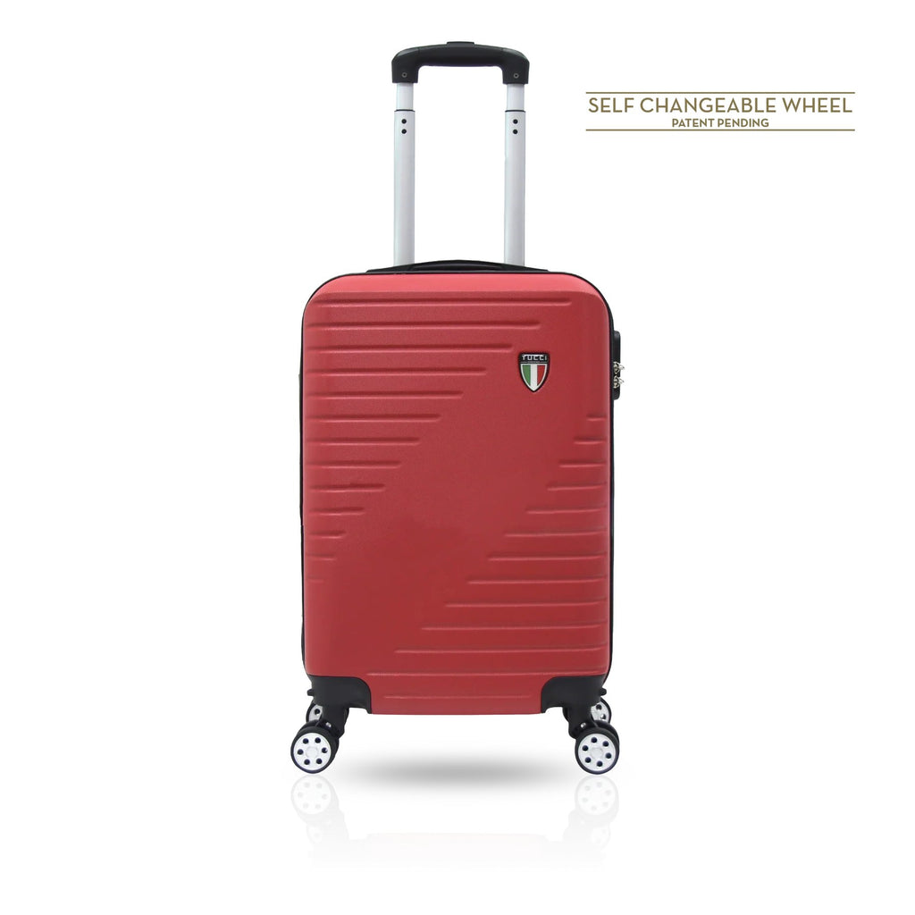 Tucci Italy Percorso (20", 28", 30", 32") Hard Shell Travel Luggage Suitcase - Red, 20" image