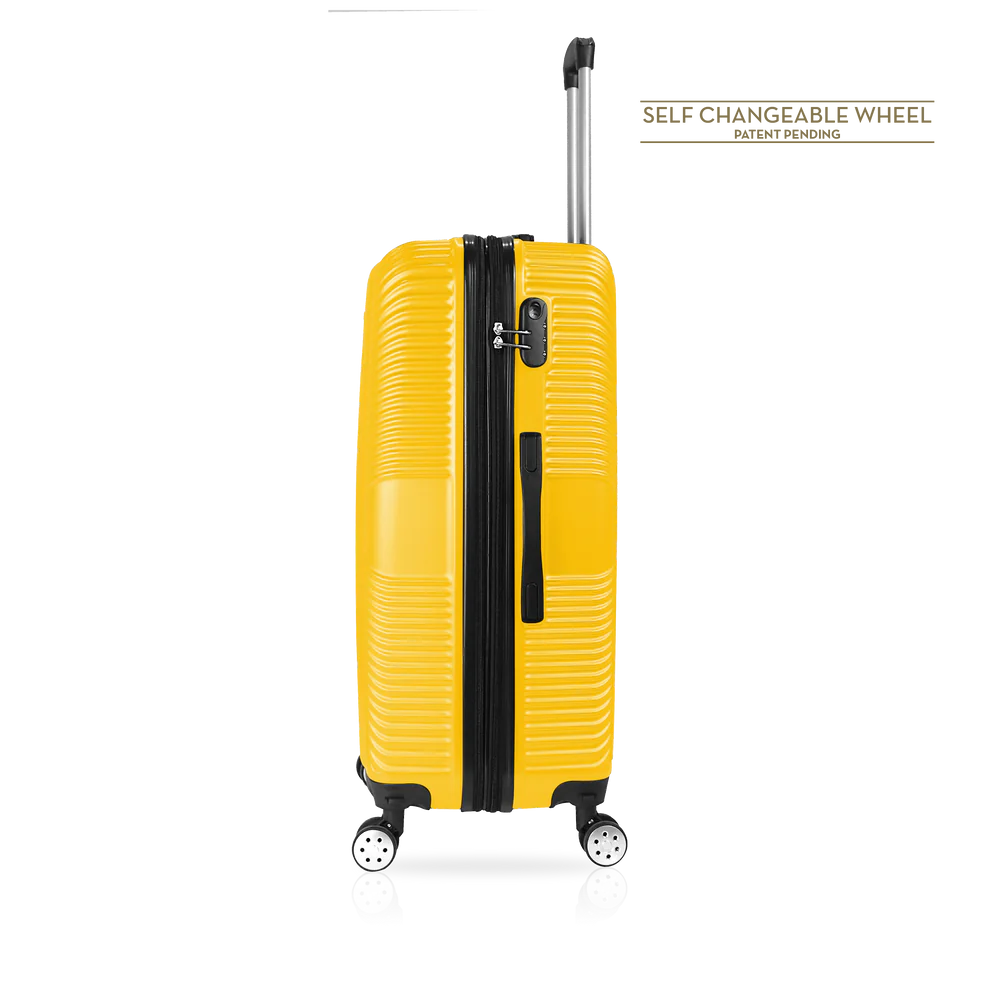 Tucci Hardtop Checked Luggage 30" Inch Large Yellow image 4