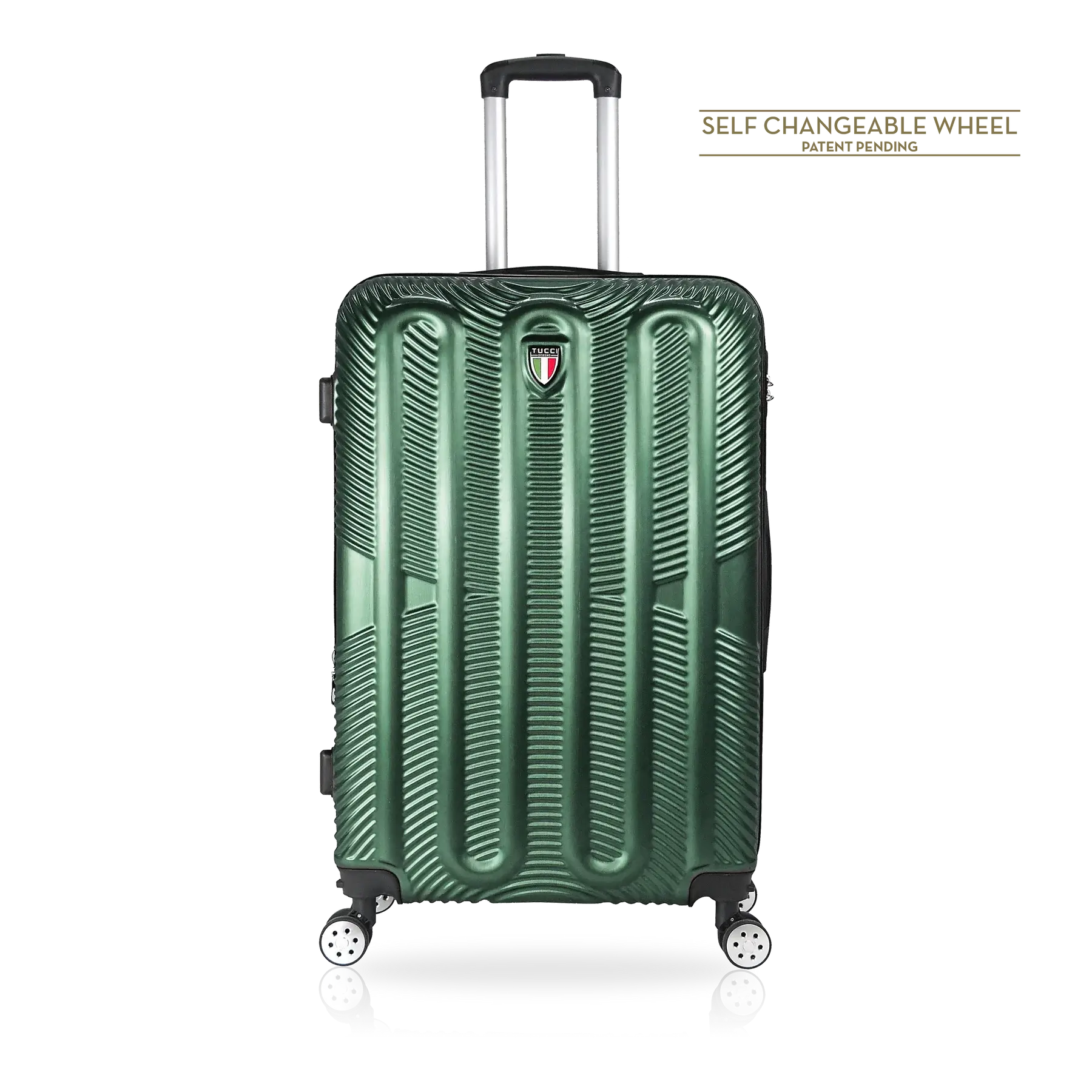TUCCI Italy SPECIALI 4 Piece (20", 28", 30", 32") Detachable Spinner Wheel Suitcase Set - Green, 28 image