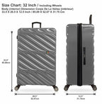 TUCCI Italy SPECIALI 4 Piece (20", 28", 30", 32") Detachable Spinner Wheel Suitcase Set GREY image 8