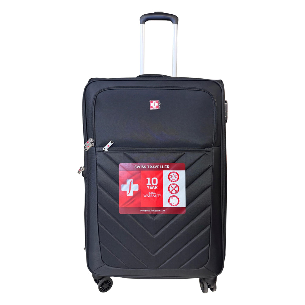 Swiss travel 3 Piece Soft side Luggage Set BLK image 1