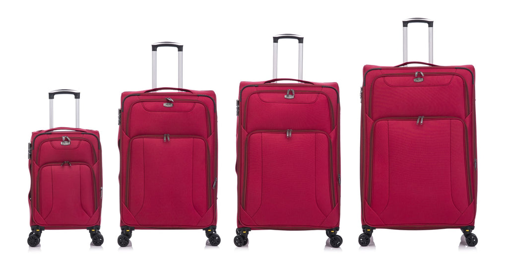 American Traveller 4 Piece Soft side Luggage Set Red image 1
