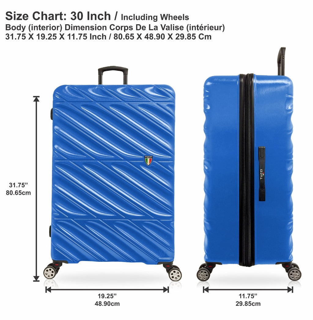 TUCCI Italy SPECIALI 4 Piece (20", 28", 30", 32") Detachable Spinner Wheel Suitcase Set BLUE image 6