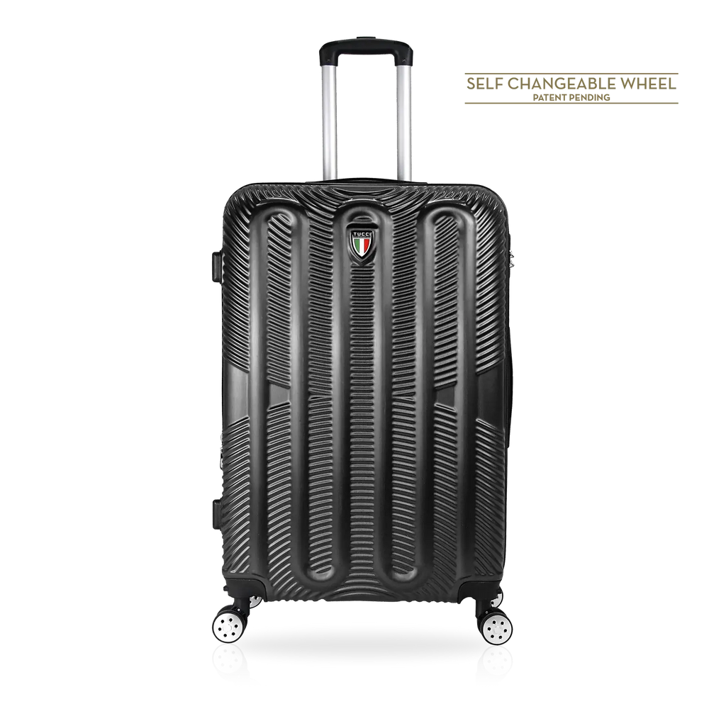 TUCCI Italy SPECIALI 4 Piece (20", 28", 30", 32") Detachable Spinner Wheel Suitcase Set - Black, 30 image