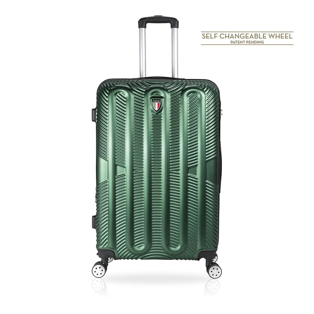 TUCCI Italy SPECIALI 4 Piece (20", 28", 30", 32") Detachable Spinner Wheel Suitcase Set - Green, 30 image
